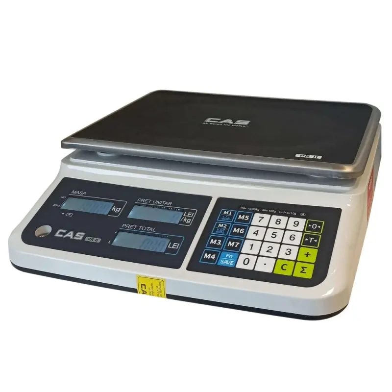 Cântar comercial CAS PRII 15CB fără braț, Metrologie 12 luni